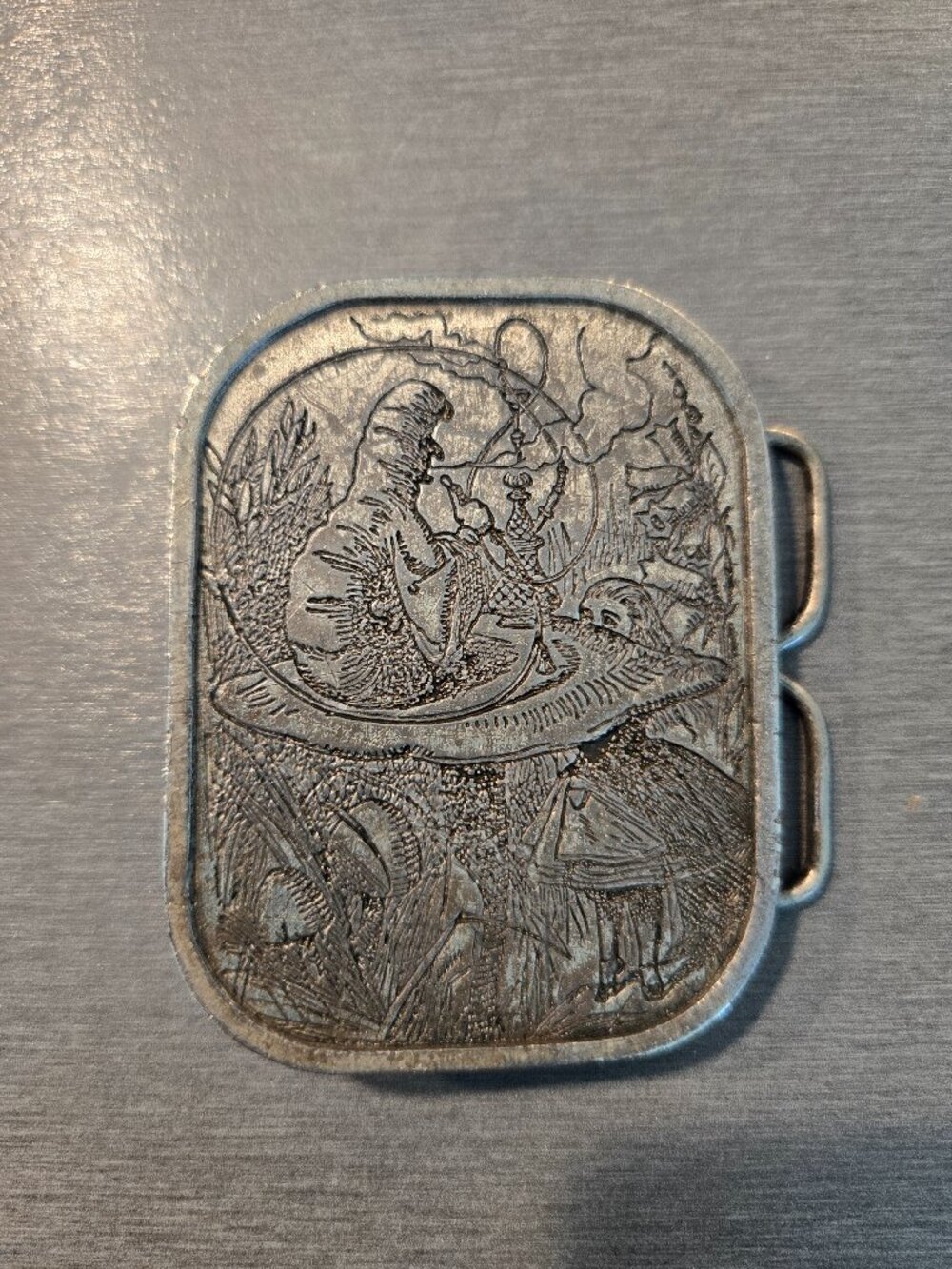 Alice in wonderland & caterpillar belt buckle